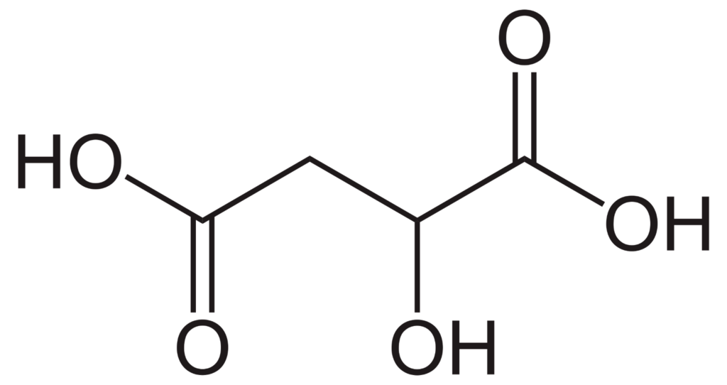 Chemical structure of Malic Acid