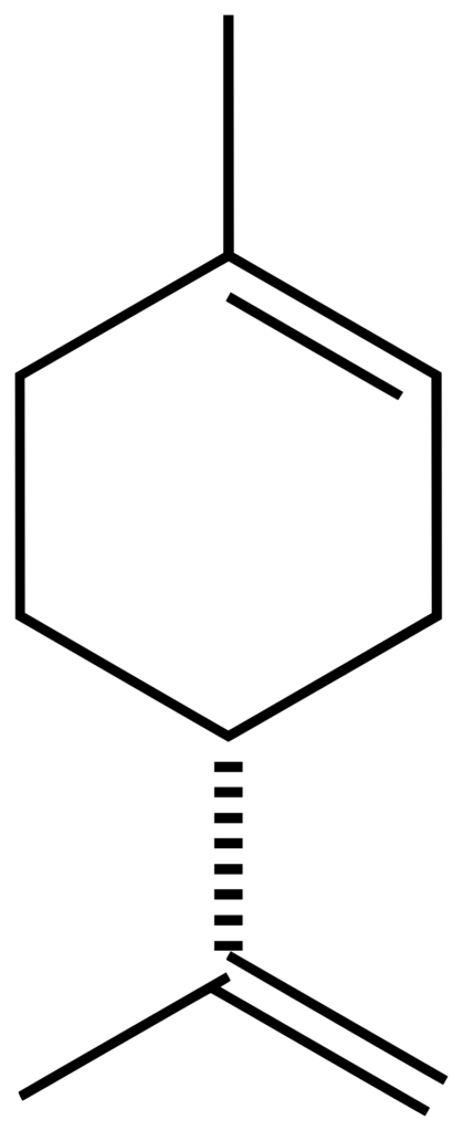 Skeletal structure of Limonene (R)-isomer.
