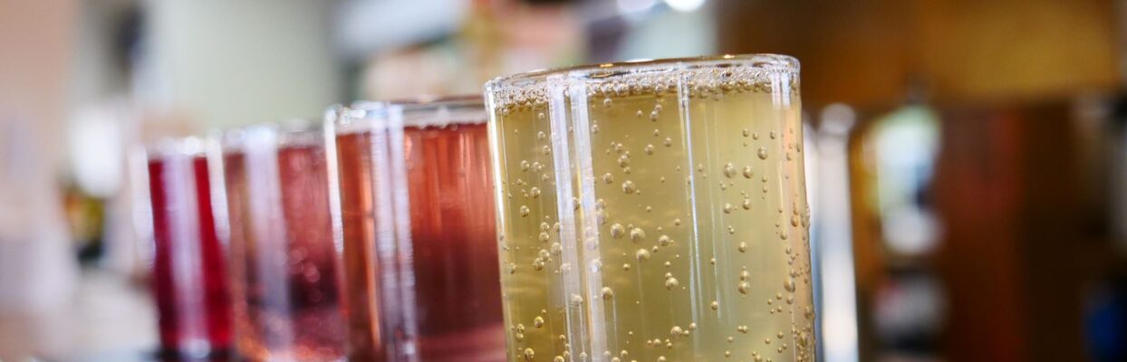 long image of beverages with acetic acid